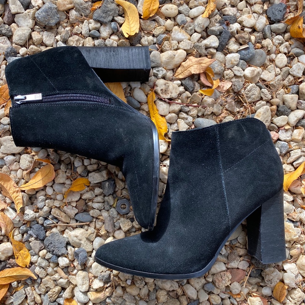 Suede Ankle Pointy Toe Bootie